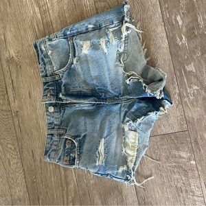 Distressed Denim Shorts